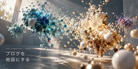 自分のブログ53記事をUMAPで並べてみたら、「実践記」と「Claude入門」はきれいには分かれなかった